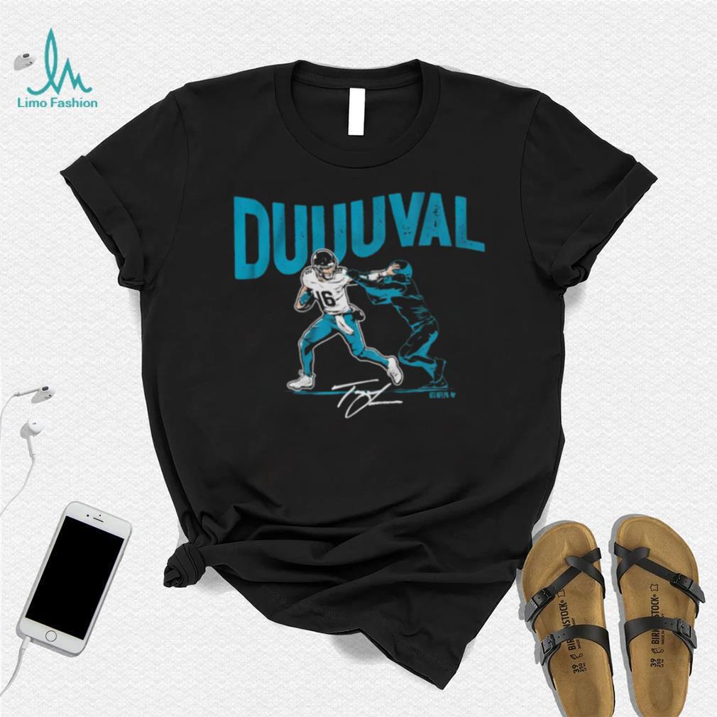 Duuuval Trevor Lawrence Stiff Arm Signature Shirt Duuuval Trevor Lawrence Stiff Arm Signature Shirt