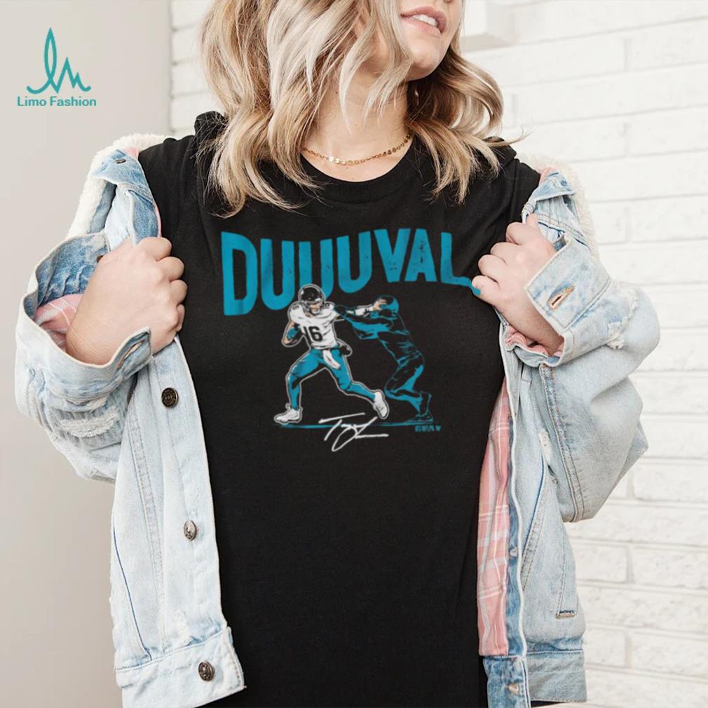 Duuuval Trevor Lawrence Stiff Arm Signature Shirt Duuuval Trevor Lawrence Stiff Arm Signature Shirt