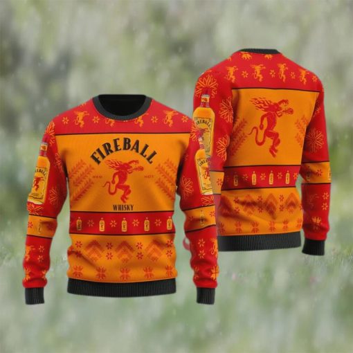 Fireball Red Hot Whiskey Christmas Ugly Sweater