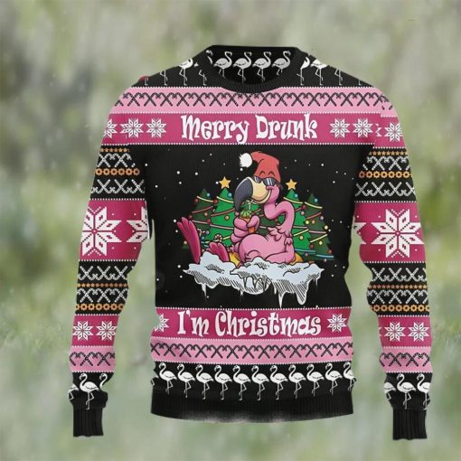 Flamingo Merry Drunk Im Ugly Christmas Sweater