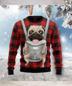 Front Carrier Dog Pug Christmas Ugly Christmas Sweater