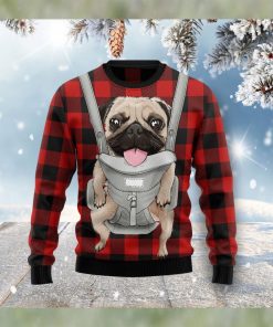 Front Carrier Dog Pug Christmas Ugly Christmas Sweater