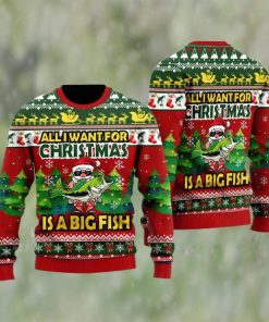 Funny Santa All I Want For Christmas Is A Big Fish Funny Christmas Gift Ugly Christmas Sweater