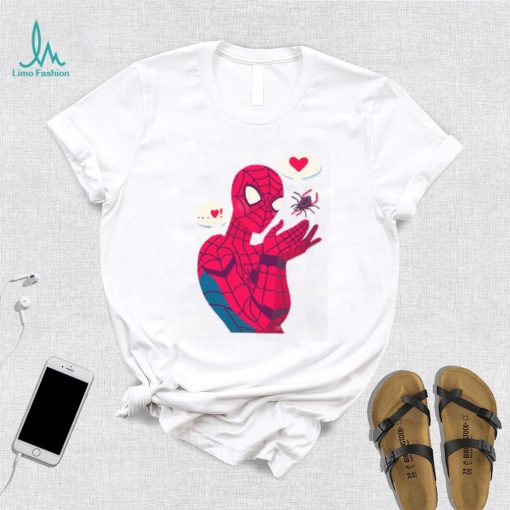 Funny Valentine Super Hero With Love Spiderman Valentine day T Shirt