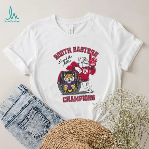 Georgia Bulldogs Caged The Kitties LSU Tigers 2022 Southeastern Champions Shirt