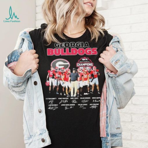 Georgia Bulldogs Team 2022 National Champions Signatures Shirt