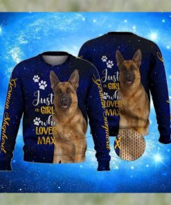 German Shepherd Just A Girl Who Love Dog Customized Ugly Christmas Sweater