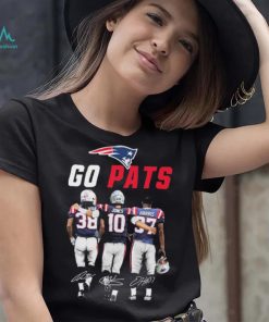 Go Pats Rhamondre Stevenson Mac Jones And Damien Harris Signatures Shirt