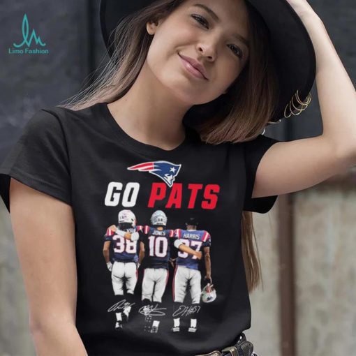 Go Pats Rhamondre Stevenson Mac Jones And Damien Harris Signatures Shirt