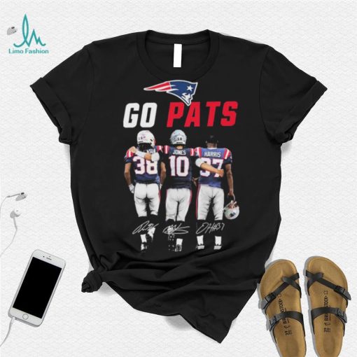 Go Pats Rhamondre Stevenson Mac Jones And Damien Harris Signatures Shirt
