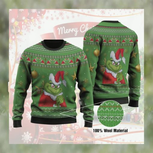 Grinch Christmas Wool Ugly Knitted Sweater