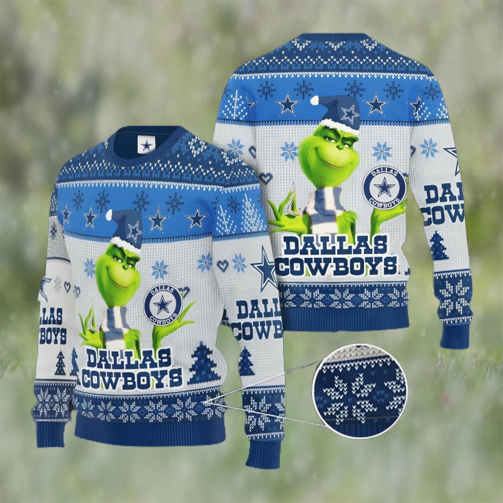 Grinch Dallas Cowboys All Over Print Christmas Ugly Sweater Gift For Fans