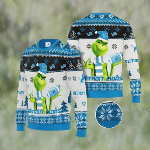 Grinch Detroit Lions All Over Print Christmas Ugly Sweater Gift For Fans