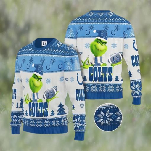 Grinch Indianapolis Colts All Over Print 3D Ugly Christmas Sweater