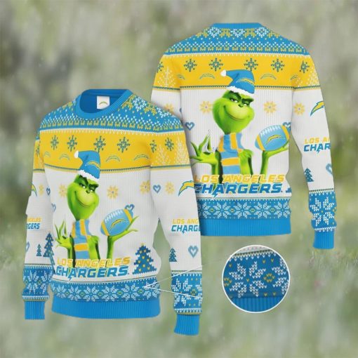 Grinch Los Angeles Chargers All Over Print Christmas Ugly Sweater Gift For Fans