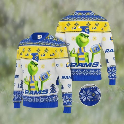 Grinch Los Angeles Rams All Over Print 3D Ugly Christmas Sweater