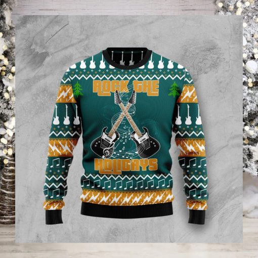 Guitar Rock The Holiday Christmas Ugly Christmas Sweater