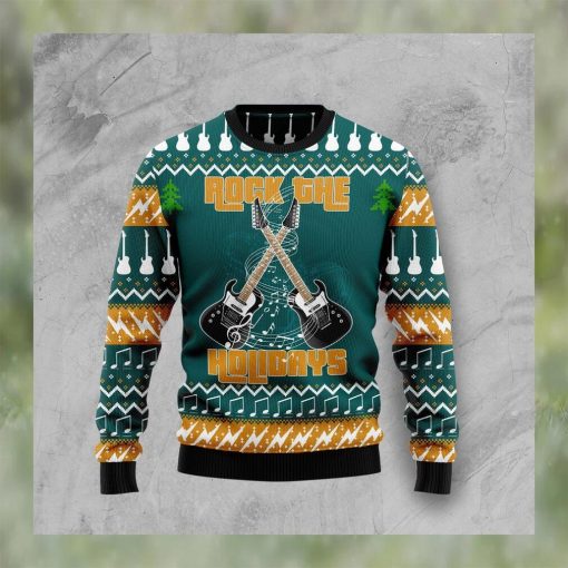 Guitar Rock The Holiday Christmas Ugly Christmas Sweater