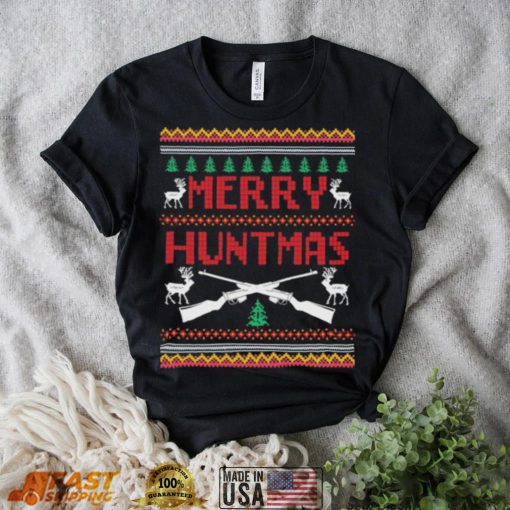 Guns hunting merry huntmas ugly Christmas sweater