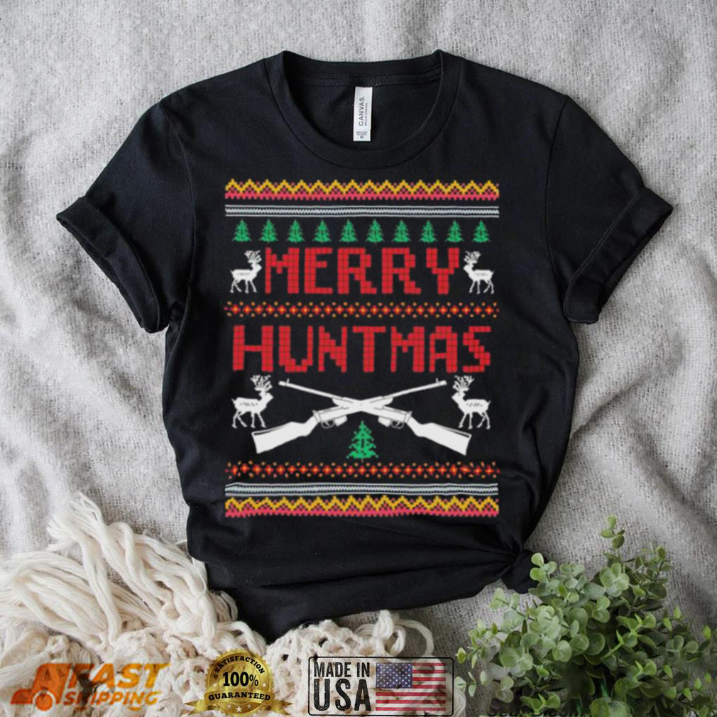Guns hunting merry huntmas ugly Christmas sweater Guns hunting merry huntmas ugly Christmas sweater