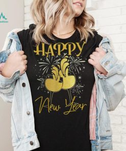 Happy New Year 2023 Of The Rabbit Fireworks Champagne Cheers T Shirt Hoodie