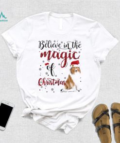 I Believe In The Magic Of Christmas Snow Rough Collie t shirt
