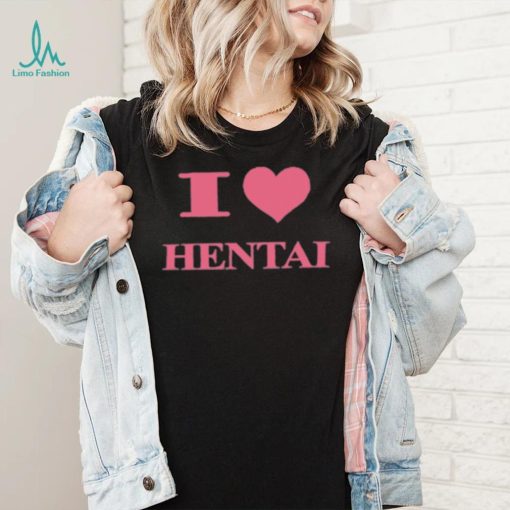 I Love Hentai HardDriveMag Pink Heart Shirt