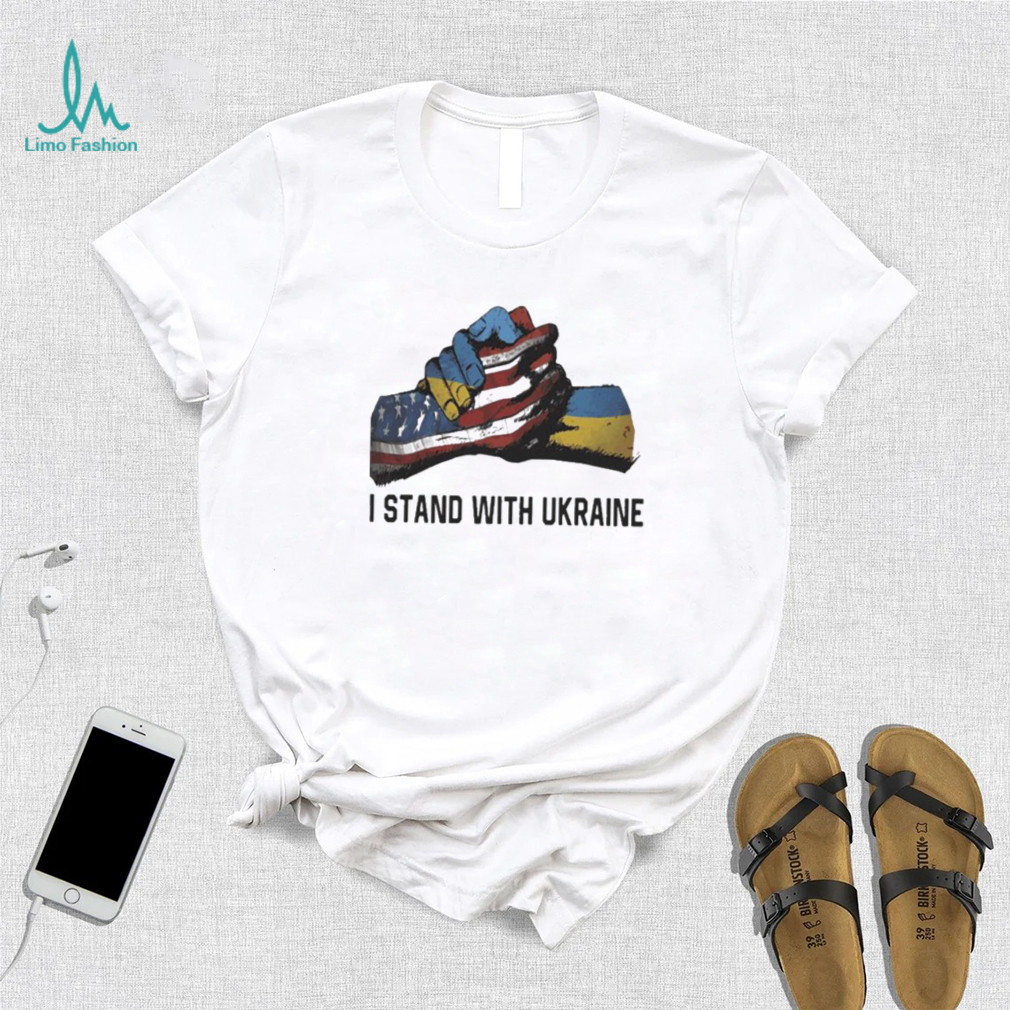 I Stand With Ukraine USA Flag Hand And Ukraine Flag Hand Volodymyr Zelensky Shirt I Stand With Ukraine USA Flag Hand And Ukraine Flag Hand Volodymyr Zelensky Shirt