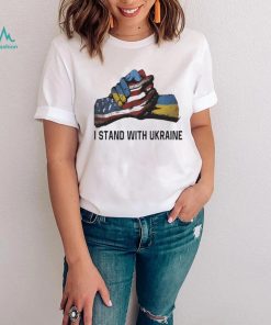 I Stand With Ukraine USA Flag Hand And Ukraine Flag Hand Volodymyr Zelensky Shirt