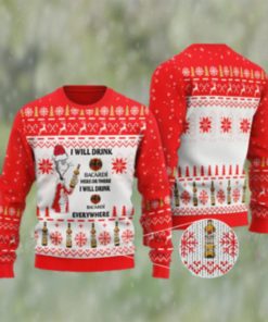 I Will Drink Bacardi Rum Everywhere Knitting Pattern Christmas Ugly Sweater
