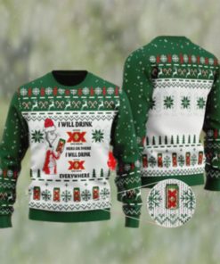 I Will Drink Dos Equis Everywhere Christmas Ugly Sweater