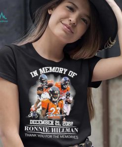 In Memory Of Ronnie Hillman Denver Broncos Thank You For The Memories Signatures Shirt