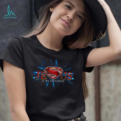 Jesus is my superhero superman logo t shirt