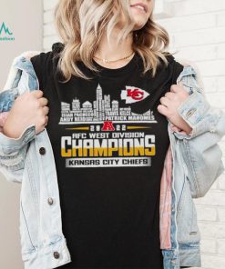 Kansas City Chiefs 2022 AFC west division Champions players name skyline shirt