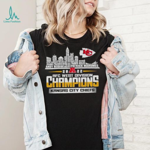 Kansas City Chiefs 2022 AFC west division Champions players name skyline shirt