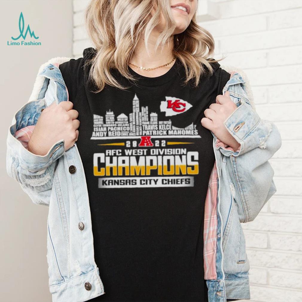 Kansas City Chiefs Name Players Skyline AFC West Division Champions 2022 T- shirt - Rosita Deal