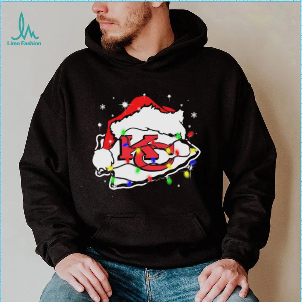 Kansas City Chiefs Santa Hat Christmas Light Shirt - Limotees