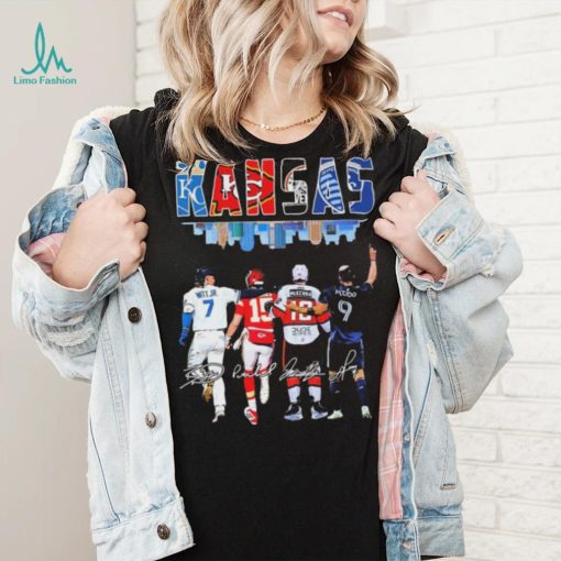 Kansas Skyline Sports Team Players Signatures Shirt