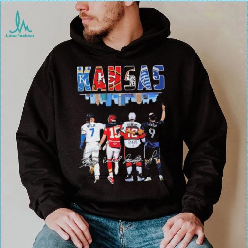 Kansas Skyline Sports Team Players Signatures Shirt