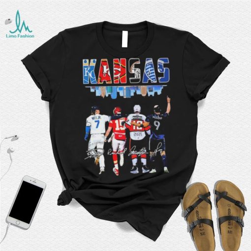 Kansas Skyline Sports Team Players Signatures Shirt