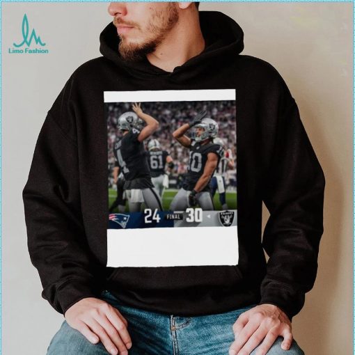 Las Vegas Raiders 30 24 Patriots NFL 2022 matchup final score shirt