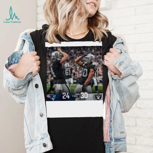 Las Vegas Raiders 30 24 Patriots NFL 2022 matchup final score shirt