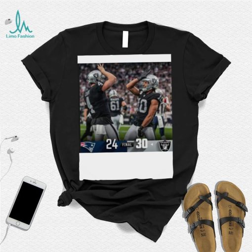 Las Vegas Raiders 30 24 Patriots NFL 2022 matchup final score shirt