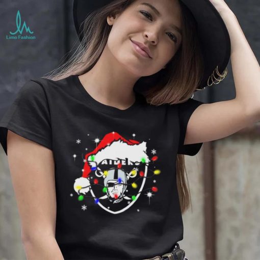 Las Vegas Raiders Santa Hat Christmas Light Shirt