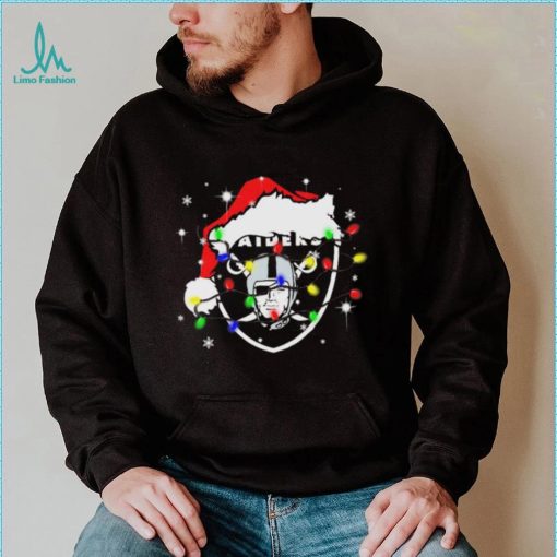 Las Vegas Raiders Santa Hat Christmas Light Shirt