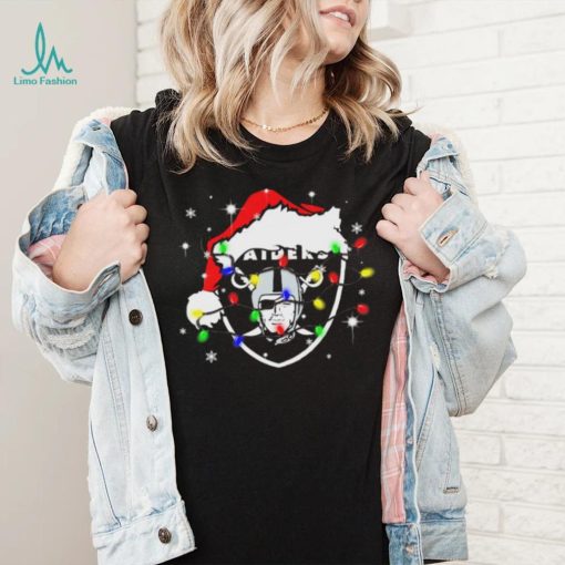 Las Vegas Raiders Santa Hat Christmas Light Shirt