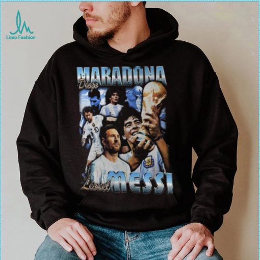 Lionel Messi Diego Maradona Argentina Legends WC 2022 Vintage Shirt