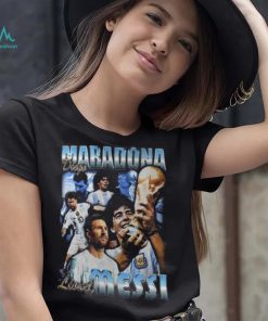 Lionel Messi Diego Maradona Argentina Legends WC 2022 Vintage Shirt