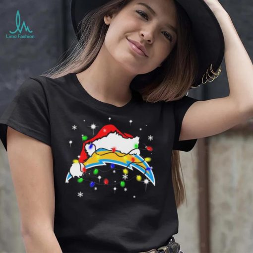 Los Angeles Chargers Santa Hat Christmas Light Shirt