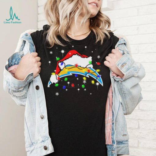 Los Angeles Chargers Santa Hat Christmas Light Shirt